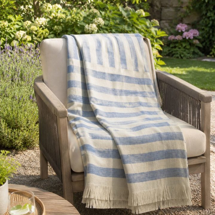 Stripe Linen Throw