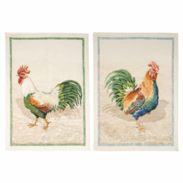 Set de paños Gallos 100% lino
