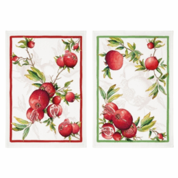 Pomegranate 100% Linen Tea Towel Set